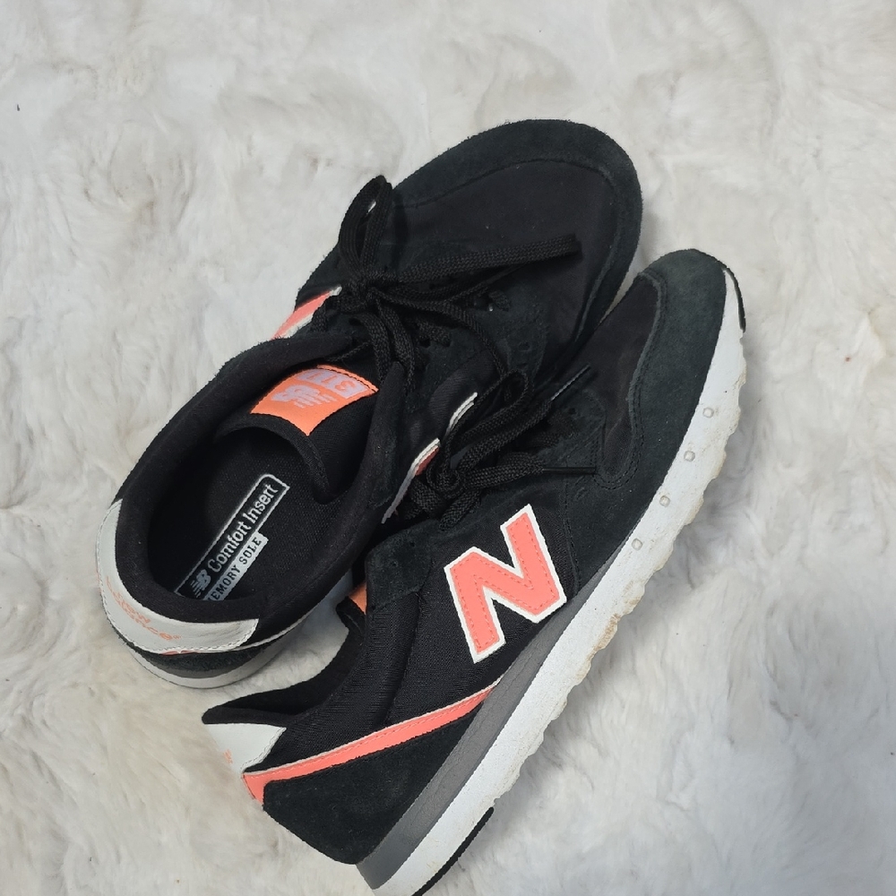 Rare New Balance Black And Coral Suede Sneakers